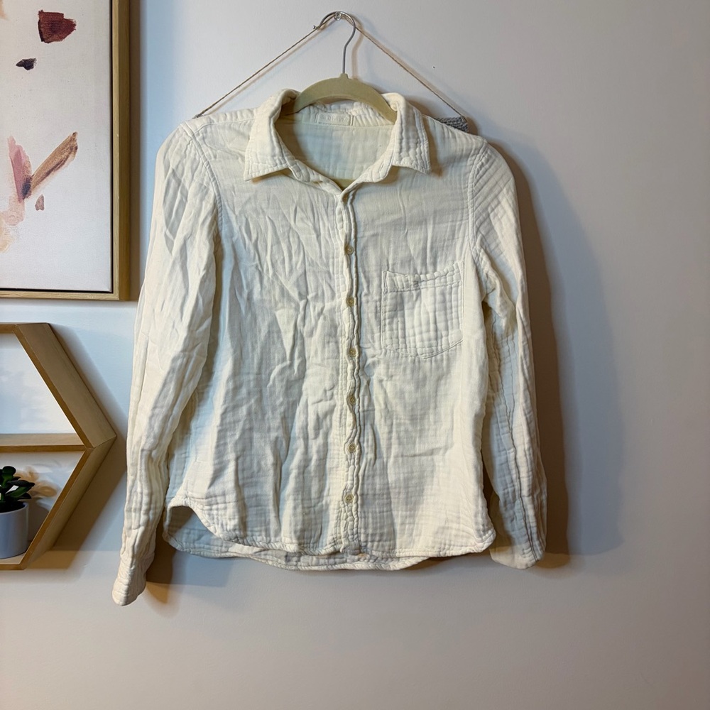 CP Shades Gauzy Button Down Top XS
